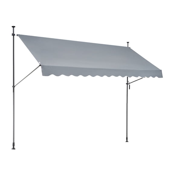 Retractable Patio Awning 138x47 Inch, Sun Shade Shelter with Crank Handle