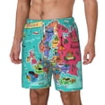 thumbnail image 2 of Gaeub Cartoon Map Of Europe Mens Swim Trunks Stretch Beach Shorts Quick Dry for Men Swim Shorts Swimwear with Pockets- XX-Large, 2 of 9