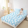 thumbnail image 3 of Homewish Halloween Ghost Skull Queen Sheets for Kids, Blue Spooky Queen Sheet Sets, 4pcs, 1 Flat Sheet, 1 Fitted Sheet and 2 Pillowcases, 3 of 5
