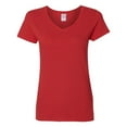 thumbnail image 5 of Gildan Women’s V-Neck T-Shirt, Heavy Cotton Short Sleeve V Neck Tee | Red, Sizes S-3XL Pack-1, 5 of 5