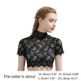 thumbnail image 2 of Women Turtleneck Detachable Collar Floral Lace Short Sleeve Half Shirt Dickey, 2 of 15