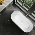 thumbnail image 3 of Bailey 59 in. Acrylic and Solid Surface Glossy Flatbottom Bathtub in White, 3 of 5