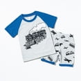 thumbnail image 2 of NOLDARES Toddler Boy Patchwork Summer Outfits Short Sleeve Shirt Tops & Casual Shorts Sets Baby Clothes(Silver,2-3 Years), 2 of 9