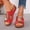 Red, variant on Women's Fish Mouth Thick Sole Wedge Slippers, Solid Color Casual Summer Style Everyday Wear Trendy Comfortable Footwear Red 9
