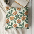 thumbnail image 3 of YINGXI Block Print Throw Pillow Covers Green and Orange Vintage Floral Boho Outdoor Farmhouse Fall Decorations Decorative Throw Pillows Cases for Home Living Room Couch Decor 12x12in, 3 of 5