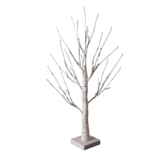 Lámpara de mesa artificial Bonsai Light con USB y LED de abedul alimentado por batería 60 cm blanco