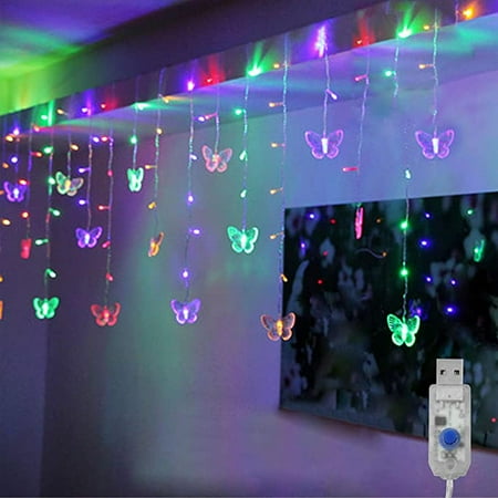 

Butterfly curtain with USB plug 96 LED lights in 8 modes
