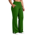 thumbnail image 2 of YHAJDS Plus Size Yoga Pants Elastic Waist Split Hem Tight Sports Long Trousers With Side Pockets, 2 of 7