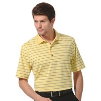 Monterey Club Men's Lisle Feeder Stripe Texture Golf Polo Shirt #1642