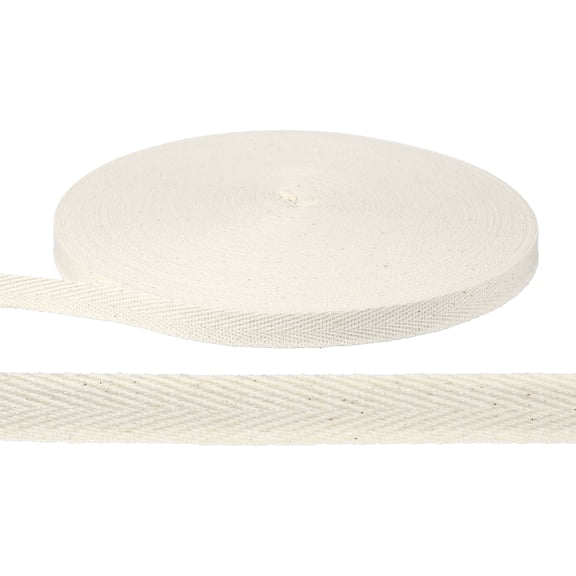 Uxcell 55 Yards Cotton Twill Tape Ribbon, 1/2 Inch Herringbone Twill Tape Bias Ribbon Binding Tape or Sewing Hemming Binding Quilting Piping DIY Craft, White