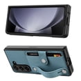thumbnail image 5 of Elegant Choise Case with Screen Protector for Samsung Galaxy Z Fold 5 5G Wristband Credit Card Holder Leather Phone Cover, Blue, 5 of 14