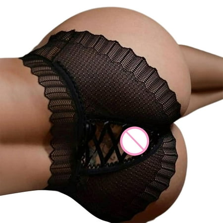 

YXGla See-Through High Waist Women Underwear Bandage Hollow Out Lace Jacquard Panties for Daily Wear