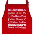thumbnail image 2 of ThisWear Grandma's Love is Endless Funny Apron for Kitchen Two Pocket Apron Red, 2 of 7