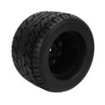 thumbnail image 1 of RC Truck Wheels, Bumpy Texture Strong Cushioning Thickening Black Rubber Plastic RC Car Tires Excellent Grip  for Rough Roads Type A Hub, 1 of 8