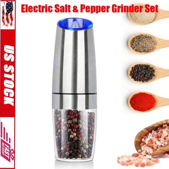 Electric Salt Pepper Grinder Stainless Steel Pepper Grinder For Kitchen Home Usa