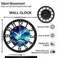 thumbnail image 5 of Teal Wrought Iron Wall Clocks Battery Operated 10 Inch Aurora Modern Wall Clocks for Living Room Decor Glacier Lake Wall Clock Silent Non Ticking 25cm Style 10×10inch(25×25cm), 5 of 8