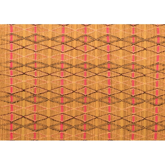 Ahgly Company Indoor Rectangle Abstract Orange Modern Area Rugs, 7' x 10'