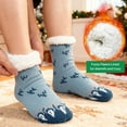 thumbnail image 6 of UNEEI Men's Fuzzy Slipper Socks with Grippers,Winter Warm Cozy Thick Fuzzy Indoor Fluffy Home Socks, Thick Comfy Non Slip Gift Socks, 6 of 6