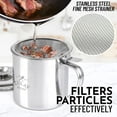 thumbnail image 4 of Zulay Kitchen Bacon Grease Container with Strainer 1L Stainless Steel Cooking Oil Container, 4 of 8