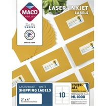 Maco, MACML1000, Laser Printer White Shipping Labels, 1000 / Box, White