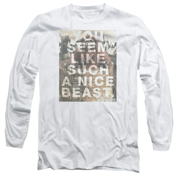 Labyrinth Nice Beast Long Sleeve Adult 18/1 T-Shirt White
