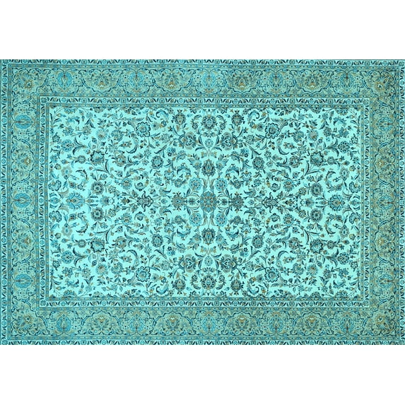 Ahgly Company Indoor Rectangle Persian Light Blue Traditional Area Rugs, 4' x 6'