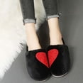 thumbnail image 7 of Wovix Couple Matching Shoes Cartoon Slippers for Womens Mens Cute Cozy Plush Warm -on House Shoes for Indoor and Outdoor Love Heart Slippers Black 39, 7 of 7