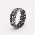 thumbnail image 4 of HOOUN Vintage 10MM Dragon Scale Snake Scale Skin Ring Stainless Steel Men's Biker Ring-12, 4 of 5