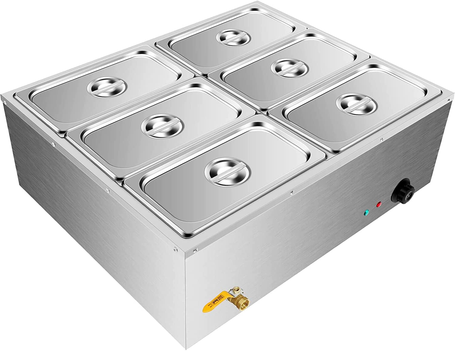 GYZJ 110 V 6Pan Commercial Food Warmer 1.5 KW Electric Countertop