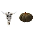 thumbnail image 1 of Escultura Tribal De Cabeza De Toro Para Colgar En La Pared Y Cojín Decorativo De Felpa De Calabaza De Halloween Para Sofá, Oficina, Granja, Dormitorio, Decoración De Habitación, 1 of 8