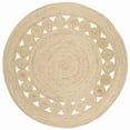 thumbnail image 4 of Natural Beige Farmhouse Rug, Braided Rustic Eco-Friendly Floor Mat, Ivory, 3 FT, 4 of 4