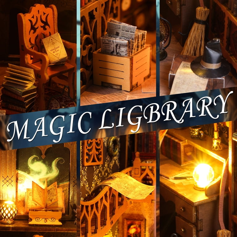 JBeeCtrl Book Nook Kit DIY Miniature House Kit for Adults, Teens