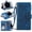 Blue, variant on Crossbody Case For iPhone 17 Pro,Embossed Pattern PU Leather Zipper Pocket Magnetic Flip Stand Holder ID Credit Card Slots Wallet RFID Blocking Case with Detachable Shoulder Strap,Purple