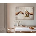 thumbnail image 2 of The Creation Of Adam Parody Collection Canvas Wall Art, Funny Money & Toilet Paper Bathroom Decor, Classic Art Parody Artwork For Bathroom, Office, Living Room, Ready To Hang 12*18inch(30*45cm), 2 of 6