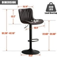 thumbnail image 3 of YOUNIKE Bar Stools Set of 2 Brown Soft Adjustable Swivel Bar Height Counter Stools, 3 of 7