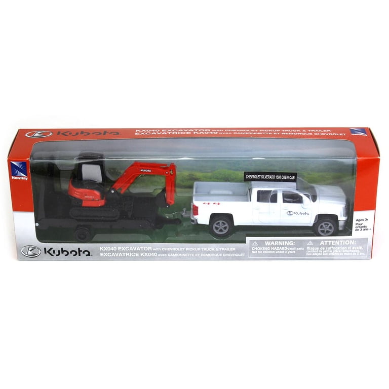 New Ray Toys, Kubota KX040 Excavator Set, 1/43 Scale, Orange