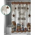 thumbnail image 2 of Shower Curtain Sweet Home Country Star Waterproof Shower Curtain Set with Hooks for Bathroom Showers,Stalls and Bathtubs,54x78InRetro Farm Gray Brown Wood Grain, 2 of 9