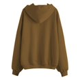 thumbnail image 5 of Women's Zip Up Cargo Sweatshirts Hoodies Loose Versatile Long Sleeve Casual Outerwear Jackets with Pockets Brown L, 5 of 5