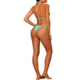 thumbnail image 3 of INSPIRE CHIC Women's Halter Tie Side Bikini Sets, 2 Piece Drawstring Thong Triangle Bottoms Basic Swimsuits Bathing Suit Medium Light Green, 3 of 5