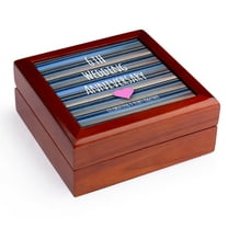 3dRose, Gift For 6th Wedding Anniversary - Iron Celebrating 6 Years Together - Sixth Anniversaries - Six Yrs, Jewelry Box 7 x 7 inch with 4 inch tile