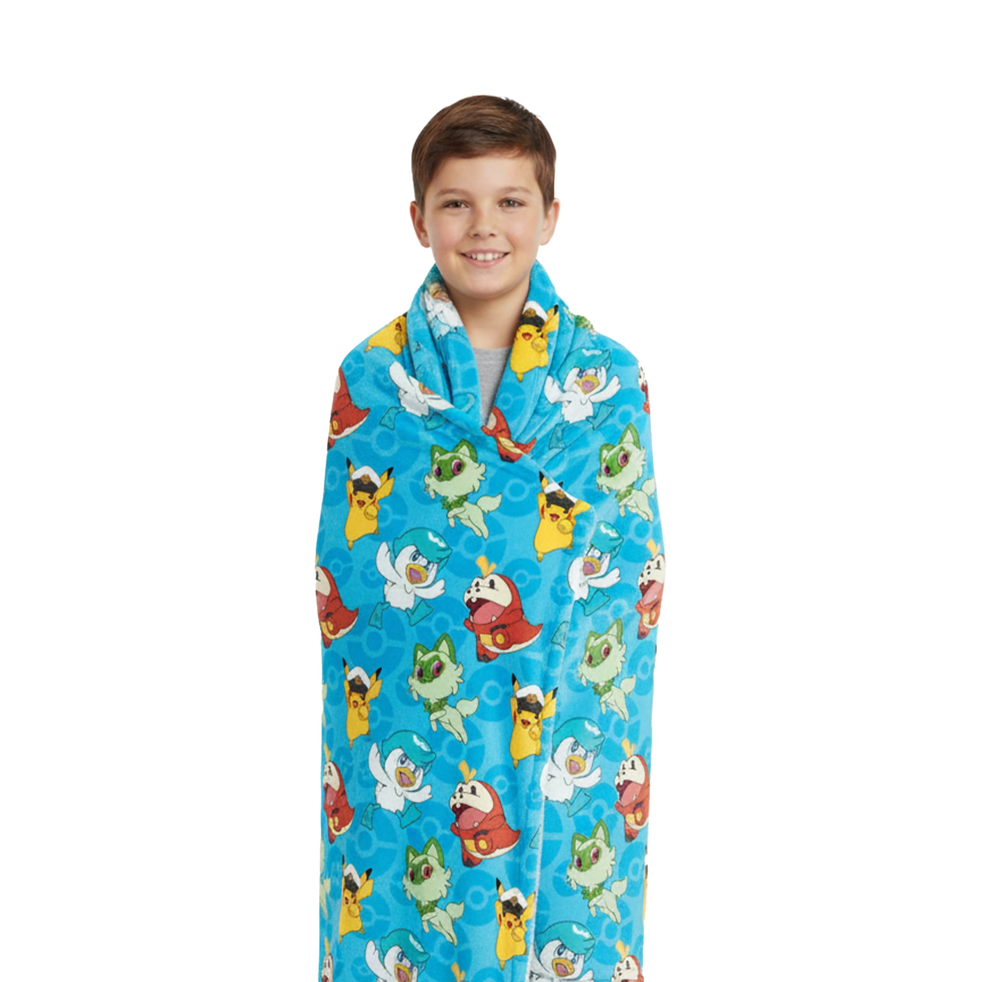 Pokemon Horizon Pokeballs Twin/Full Silk Touch Blanket for Kids, 62x90 inches