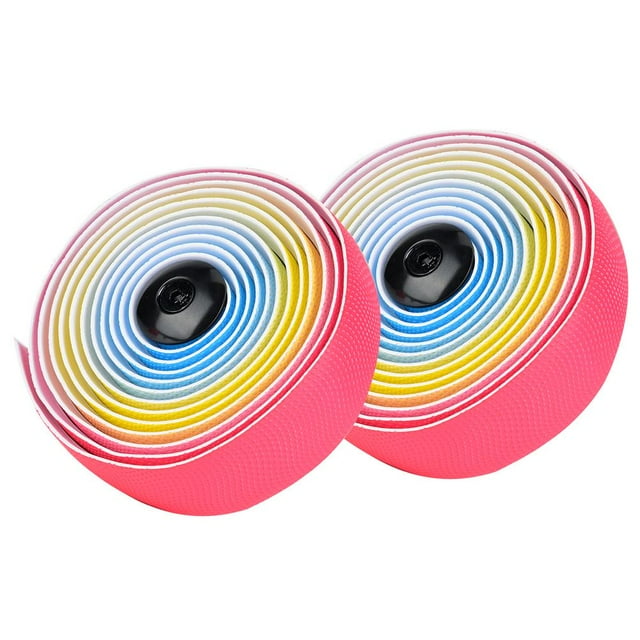 Qiilu Irisated Road Bike Handlebars Belt High Elastic Soft Sweat Absorption Steering Tape , Shock Absorption Band for Bike,Bike Handlebars Belt