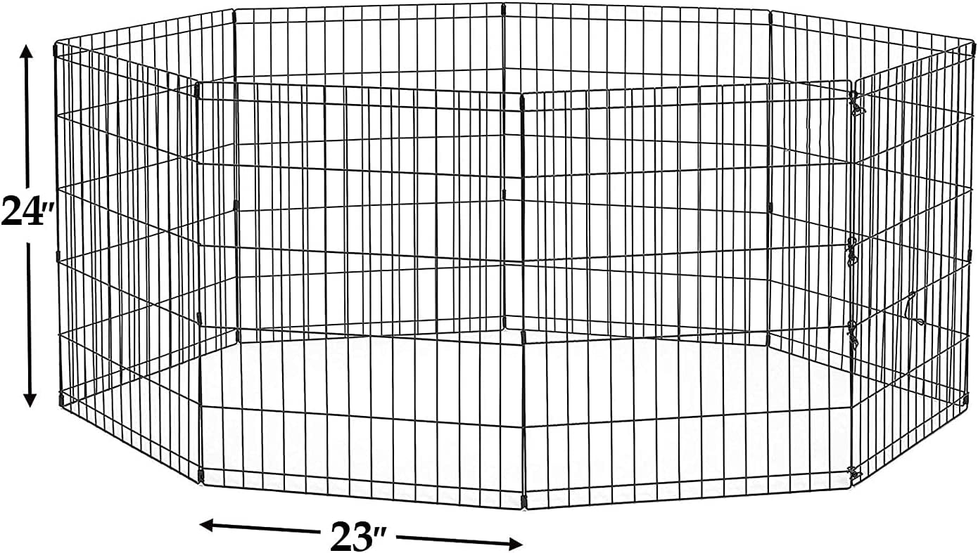 PETSWORLD 24x23 inches Indoor/Outdoor Foldable Metal Dog Exercise Pen/Pet Playpen