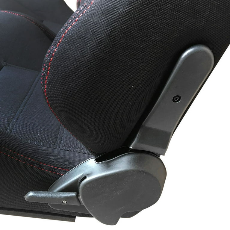Yucurem 2pcs Left Seats Racing Sports Reclinable Right Black Cloth Red Stitch Bucket -36916786