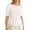 White, variant on Knit T Shirt for Daily Wear Comfortable Casual Solid Color Mid Sleeve Round Neck Top Women’s Everyday