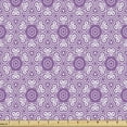 thumbnail image 1 of Geometric Fabric by the Yard, Abstract Cherry Patterns with Hexagon Shapes Monochrome Illustration Modern Art, Decorative Upholstery Fabric for Chairs & Home Accents, Violet White by Ambesonne, 1 of 5