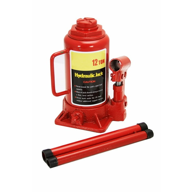 hastighed I fare respons XtremepowerUS Industrial Hydraulic Bottle Jack - 12 Ton Capacity Weight  Lifting Equipment with Handle, Red - Walmart.com