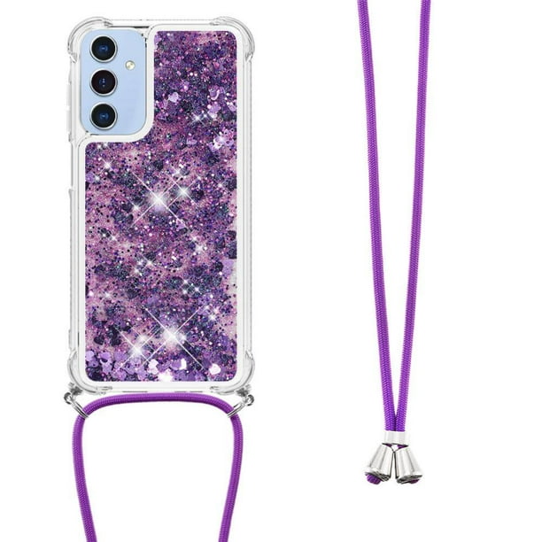 Funda FOXDOCK para Samsung Galaxy A16 con Cuerda Ajustable, Brillo Líquido, Protección Antigolpes y Lente – Ideal para Regalo