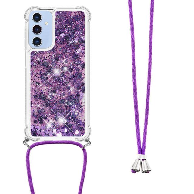 Funda FOXDOCK para Samsung Galaxy A16 con Cuerda Ajustable, Brillo Líquido, Protección Antigolpes y Lente – Ideal para Regalo