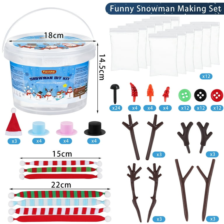 BANBBUR 12Pack Snowman Crafts for Kids Snowman DIY Kit, Build a Snowman Kit  Molding Clay Christmas Crafts,Xmas Gift Christmas Stocking Stuffers for